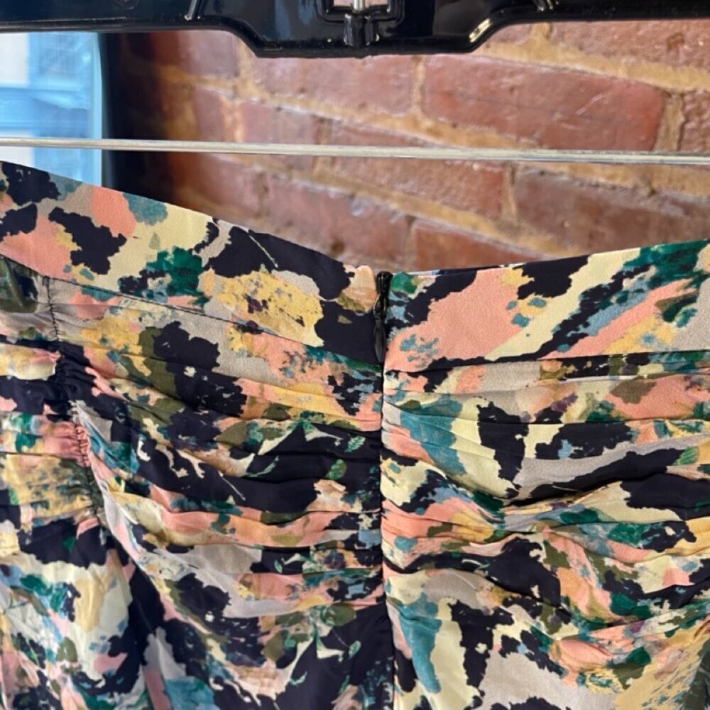 IRO Mayfair Mini Skirt 2019 Winter Ruffled Hem Painted Pattern Multicolor Size S - Picture 4 of 4